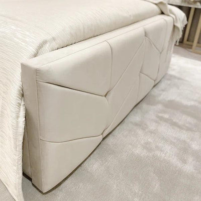 Dante Velvet Premium Chevron Bed - Esme Furnishings