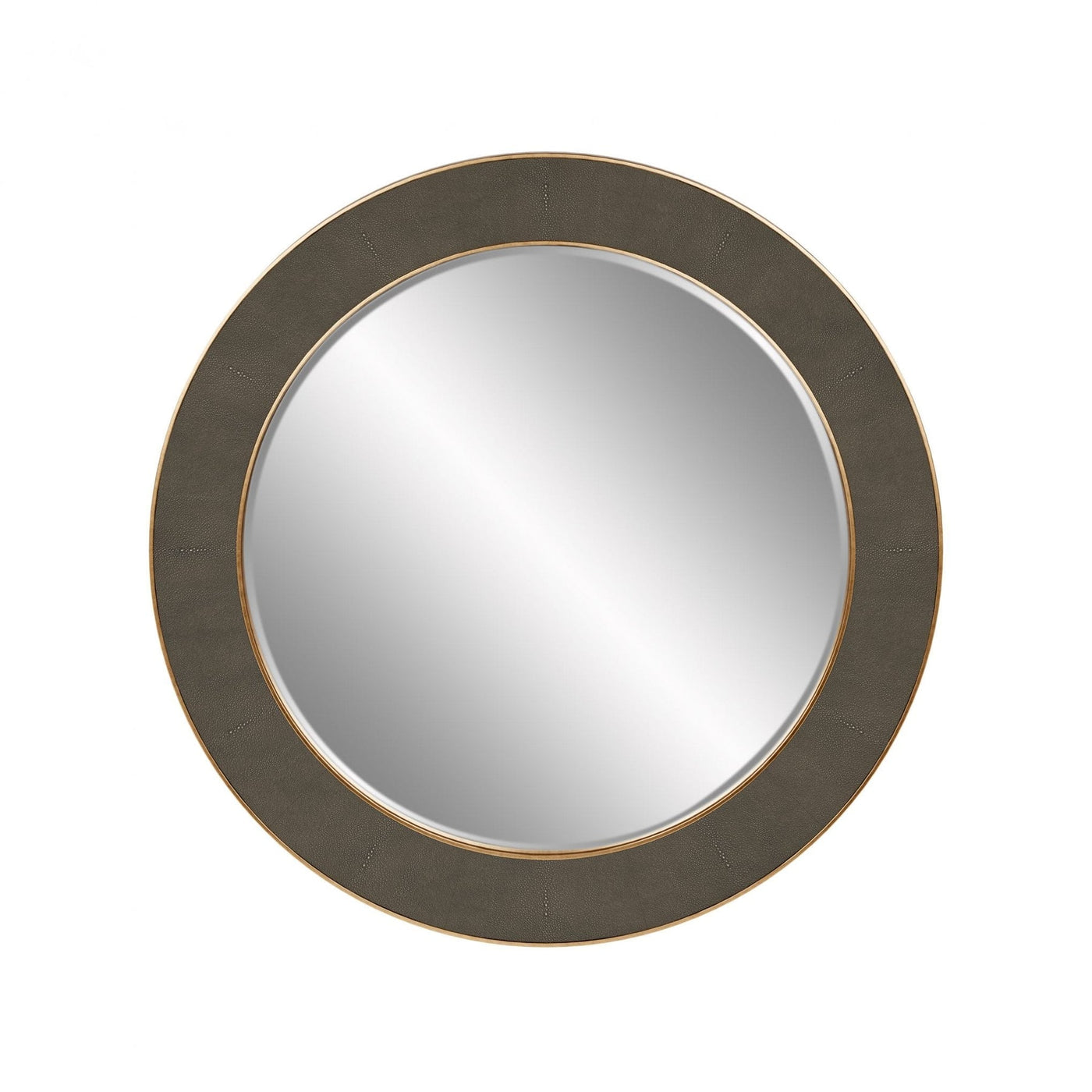Hampton Mirror, Round - Grey Shagreen by D.I. Designs