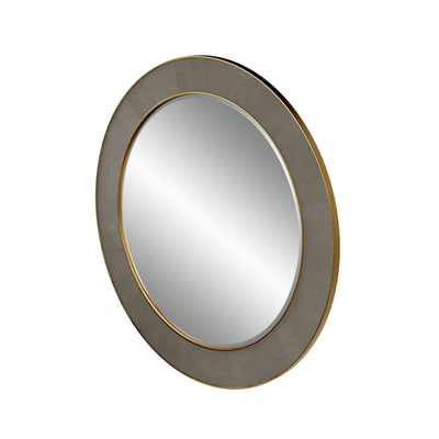 Hampton Mirror, Round - Grey Shagreen by D.I. Designs
