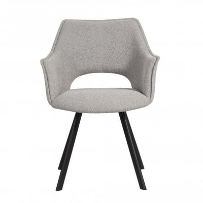 Nova 160-240cm White Ceramic Marble Side Extending Dining Table + Grey Boucle Fabric Dining Chairs