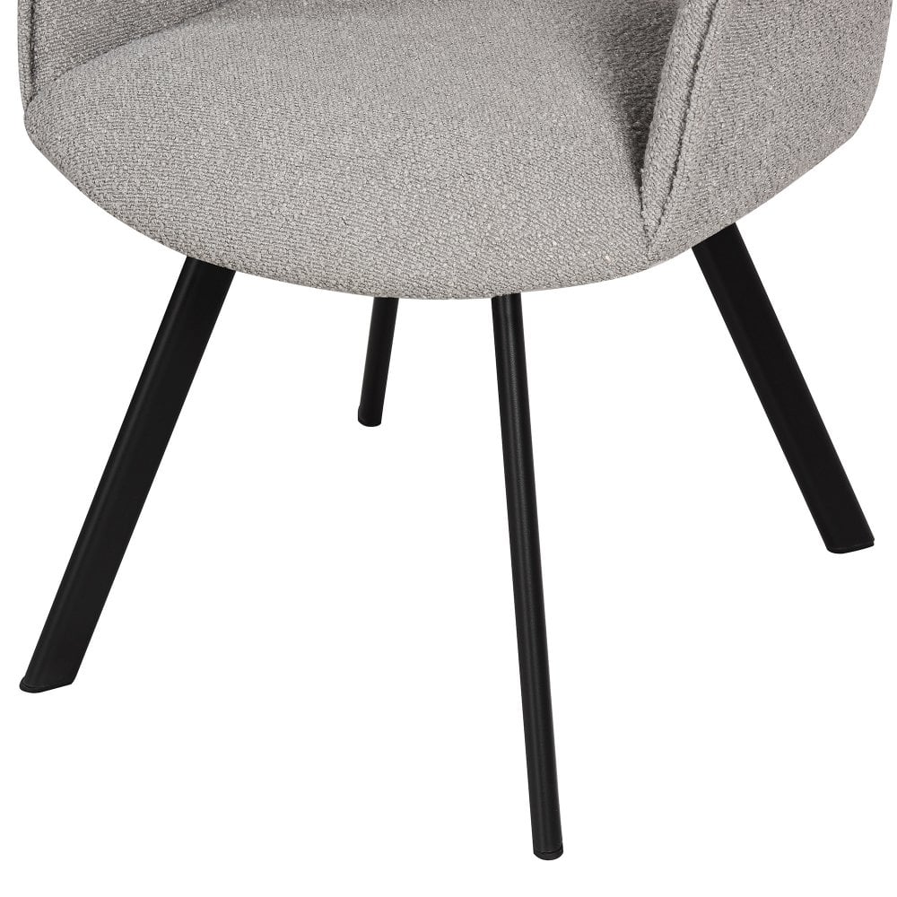 Nova 160-240cm White Ceramic Marble Side Extending Dining Table + Grey Boucle Fabric Dining Chairs