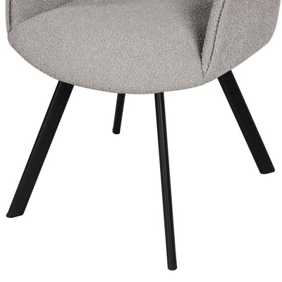 Nova 160-240cm White Ceramic Marble Side Extending Dining Table + Grey Boucle Fabric Dining Chairs