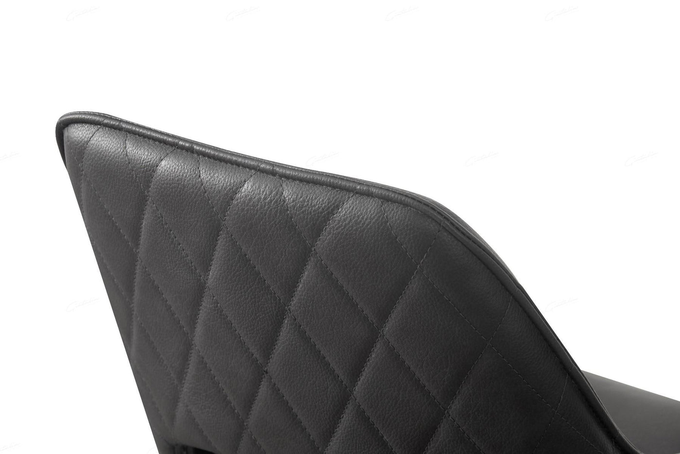 Enrica PU Leather Swivel Dining Chairs With Black Metal Base - Pairs - 2 Colours