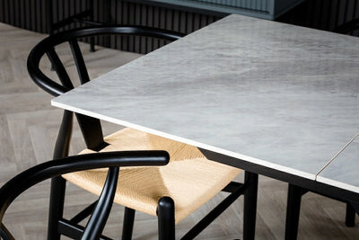 Nova 120-160cm White Ceramic Marble Centre Extending Dining Table