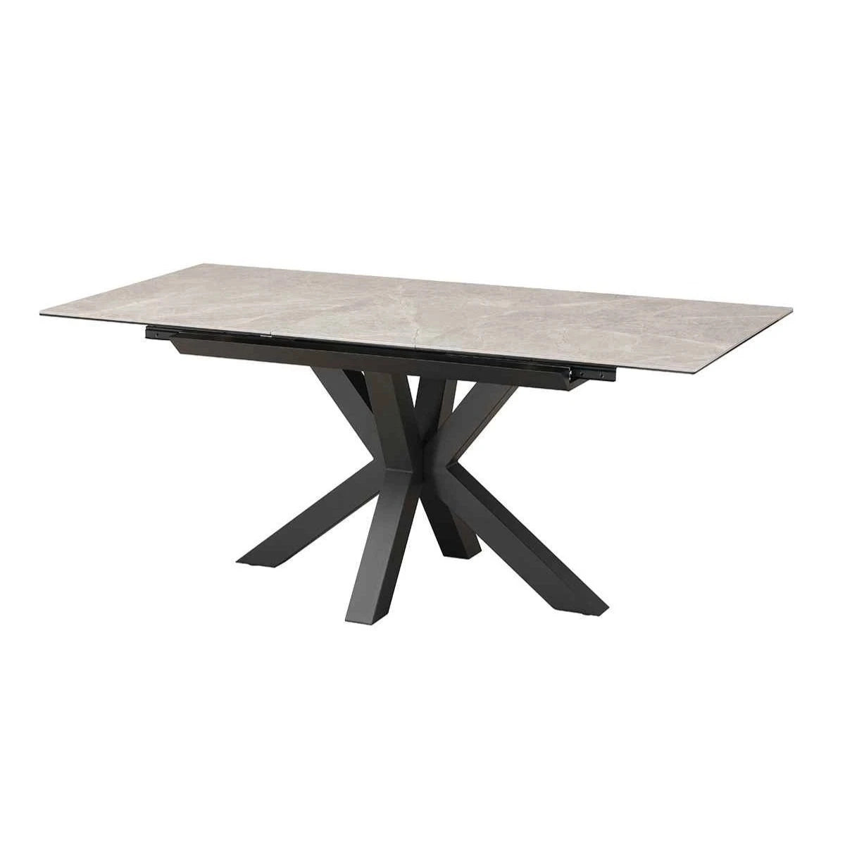 Nova 140-180cm Kamite Medium Grey Ceramic Marble Centre Extending Dining Table