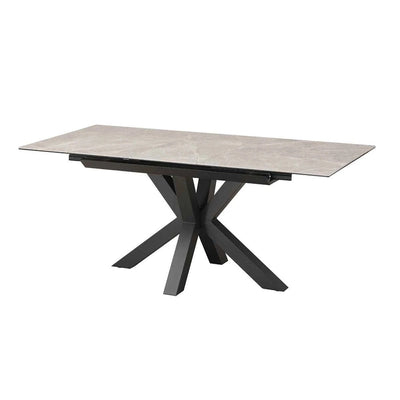 Nova 140-180cm Kamite Medium Grey Ceramic Marble Centre Extending Dining Table