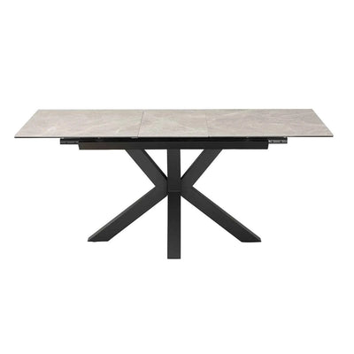 Nova 140-180cm Kamite Medium Grey Ceramic Marble Centre Extending Dining Table