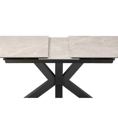Nova 140-180cm Kamite Medium Grey Ceramic Marble Centre Extending Dining Table