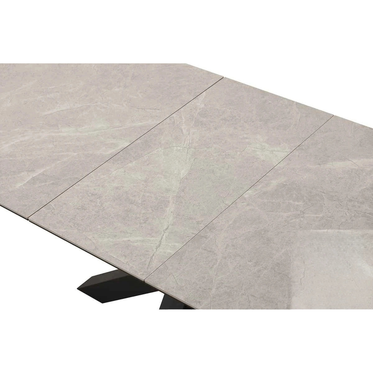 Nova 140-180cm Kamite Medium Grey Ceramic Marble Centre Extending Dining Table