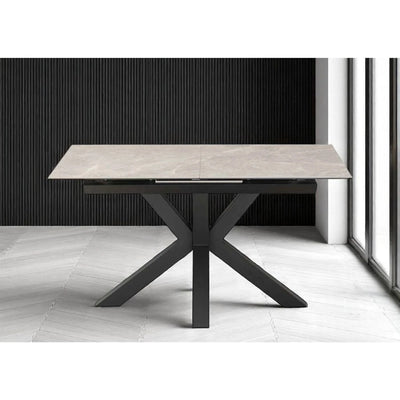 Nova 140-180cm Kamite Medium Grey Ceramic Marble Centre Extending Dining Table