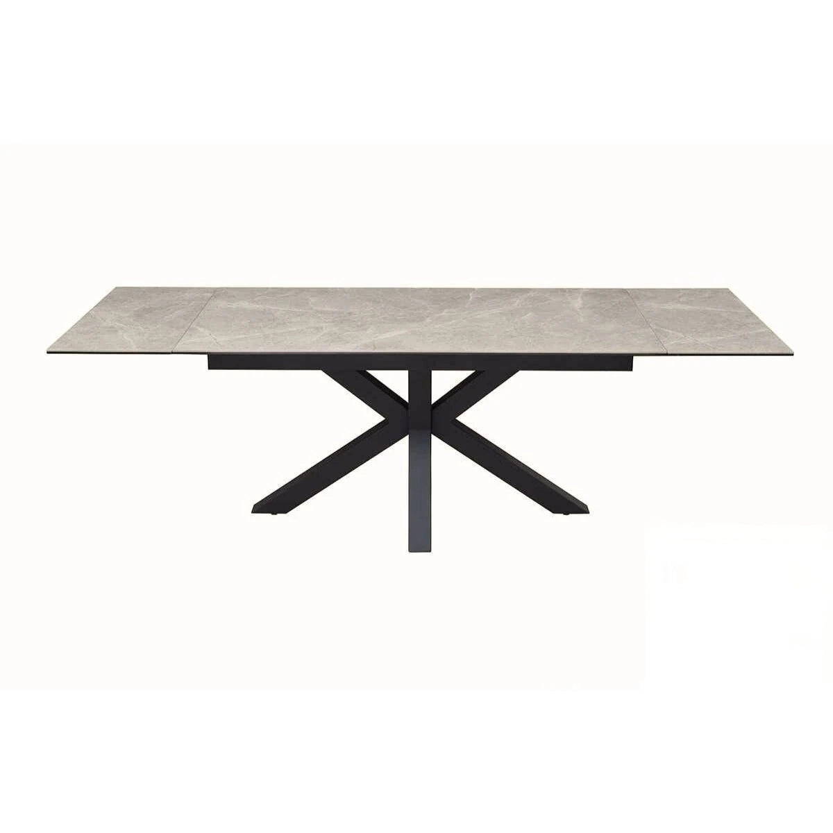 Nova 160-240cm Kamite Medium Grey Ceramic Marble Side Extending Dining Table