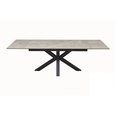 Nova 160-240cm Kamite Medium Grey Ceramic Marble Side Extending Dining Table