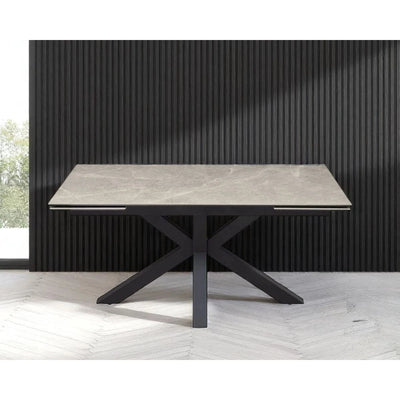 Nova 160-240cm Kamite Medium Grey Ceramic Marble Side Extending Dining Table