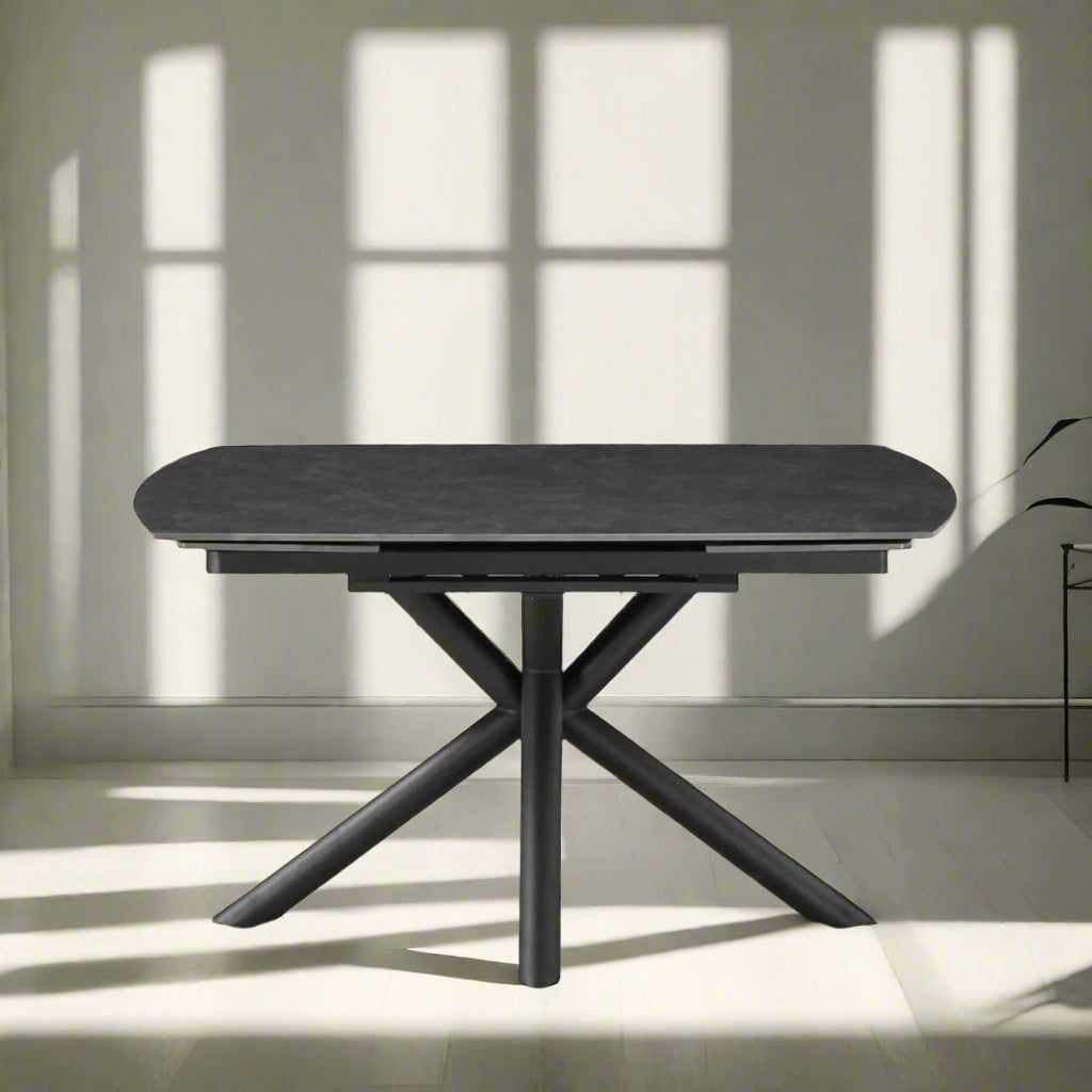 Nova 140-200cm Grey Swivel Ceramic Marble Extending Dining Table