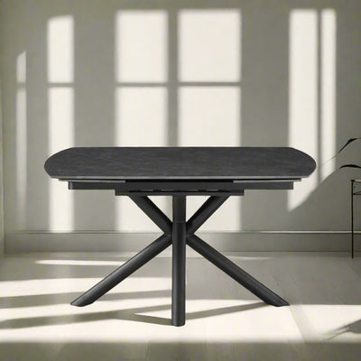 Nova 140-200cm Grey Swivel Ceramic Marble Extending Dining Table