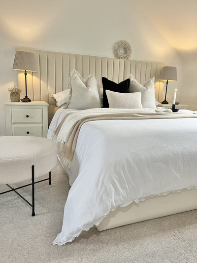 Fitzroy Wide Headboard Bed - Esme Furnishings