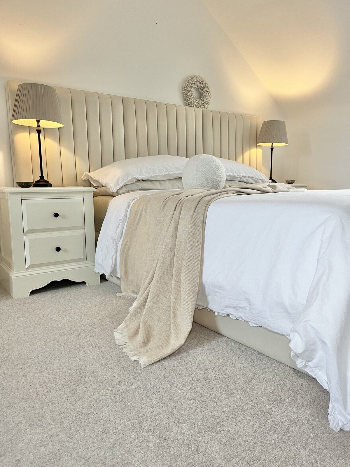 Fitzroy Wide Headboard Bed - Esme Furnishings