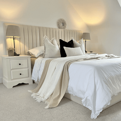 Fitzroy Wide Headboard Bed - Esme Furnishings