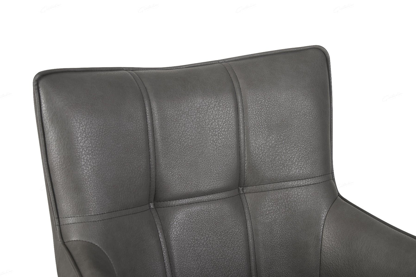 Franca PU Leather Swivel Dining Chairs With Black Metal Base - Pairs - 2 Colours