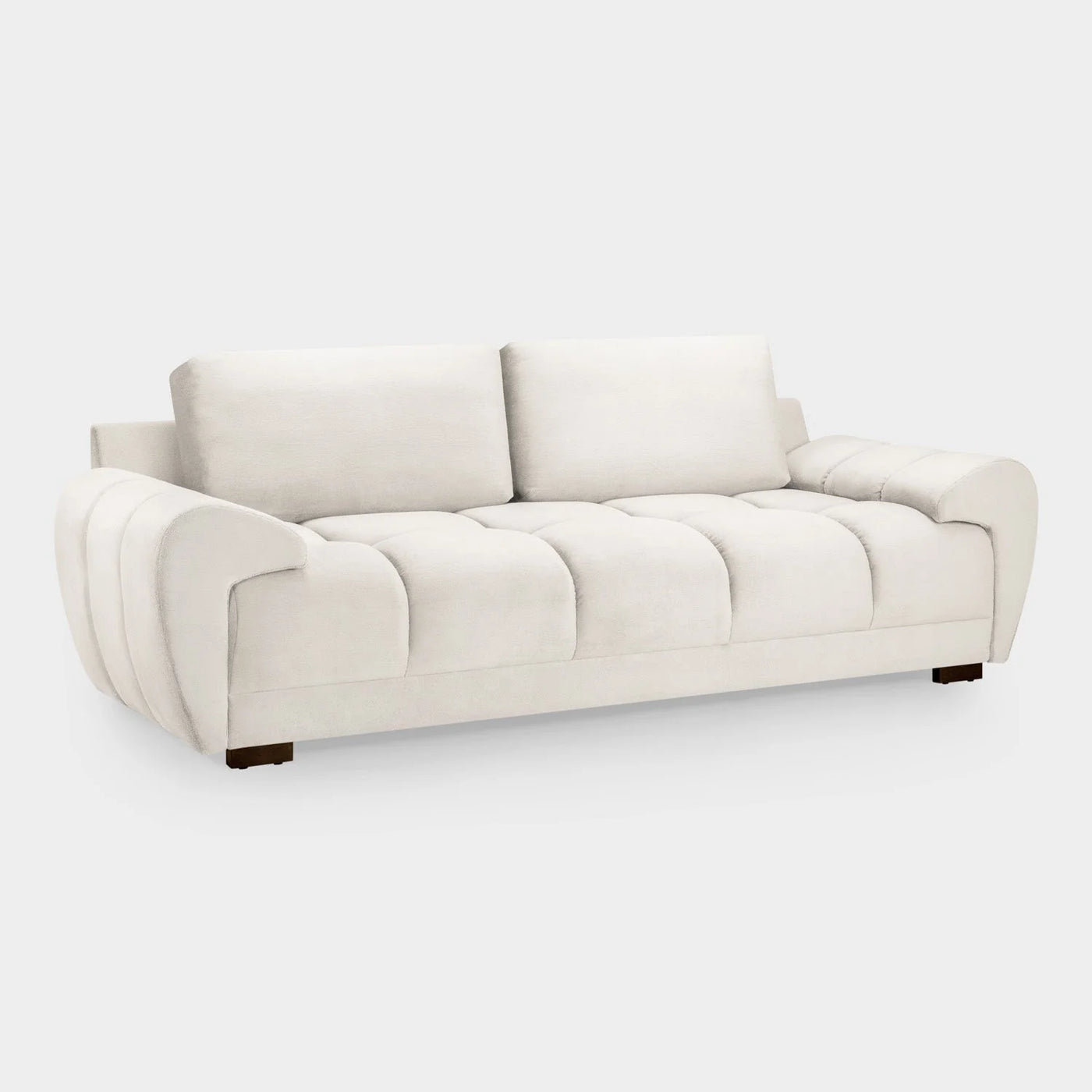Zara Bubble Cream Plush Velvet 3 Seater Sofa
