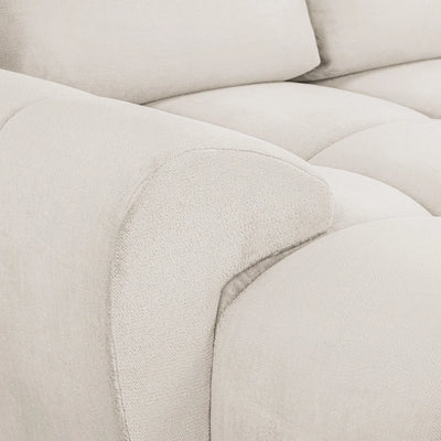 Zara Bubble Corner U Shape Cinema Cream Plush Velvet Sofa