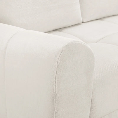 Zara Cream Plush Velvet Universal Corner Sofabed with Storage