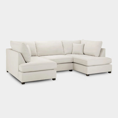Carnaby Sofa Beige Fabric U Shape Corner Sofa