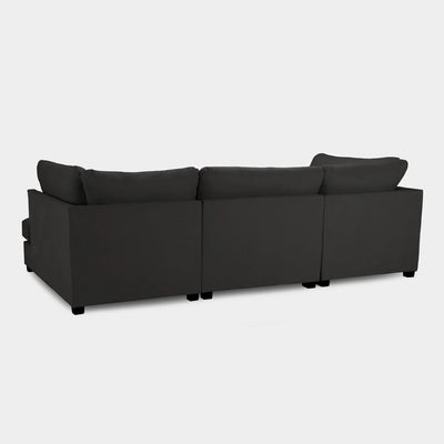 Carnaby Sofa Black Velvet U Shape Corner Sofa