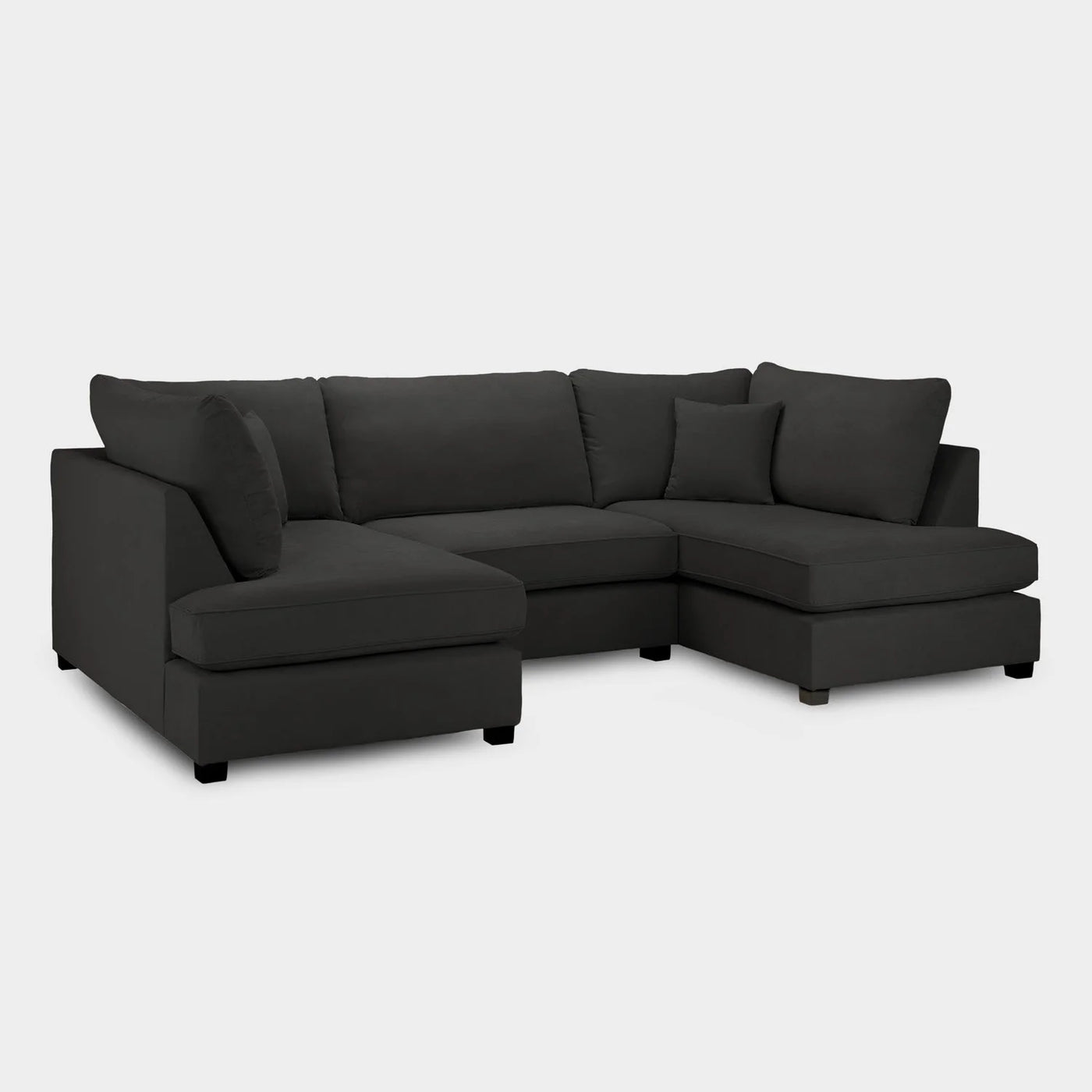 Carnaby Sofa Black Velvet U Shape Corner Sofa