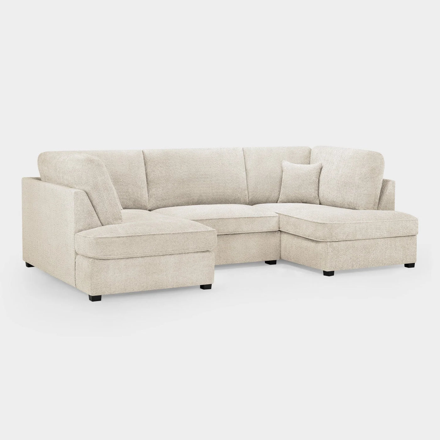 Carnaby Sofa Boucle Beige Fabric U Shape Corner Sofa