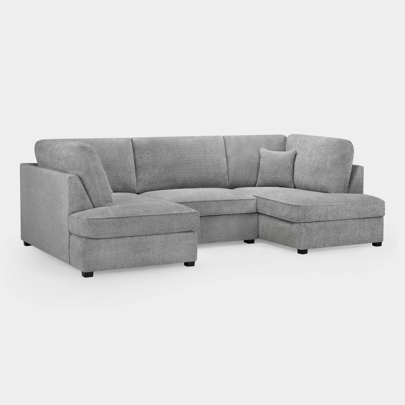 Carnaby Sofa Boucle Grey Velvet U Shape Corner Sofa