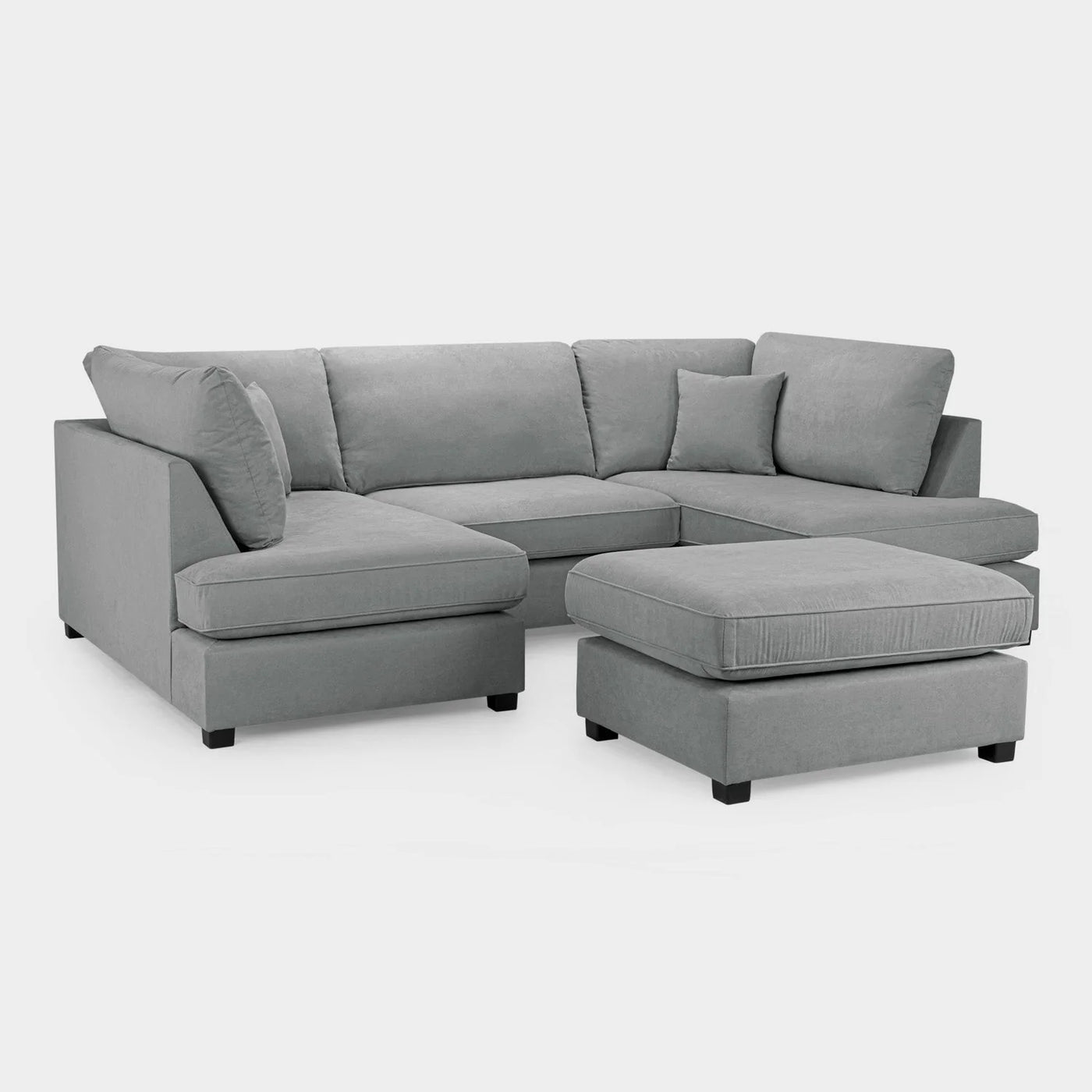 Carnaby Sofa Grey Fabric U Shape Corner Sofa