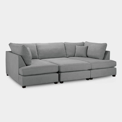 Carnaby Sofa Grey Fabric U Shape Corner Sofa