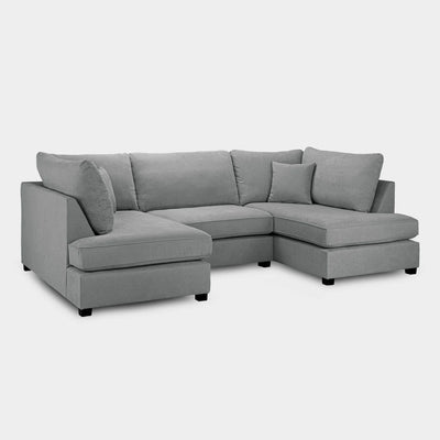 Carnaby Sofa Grey Fabric U Shape Corner Sofa