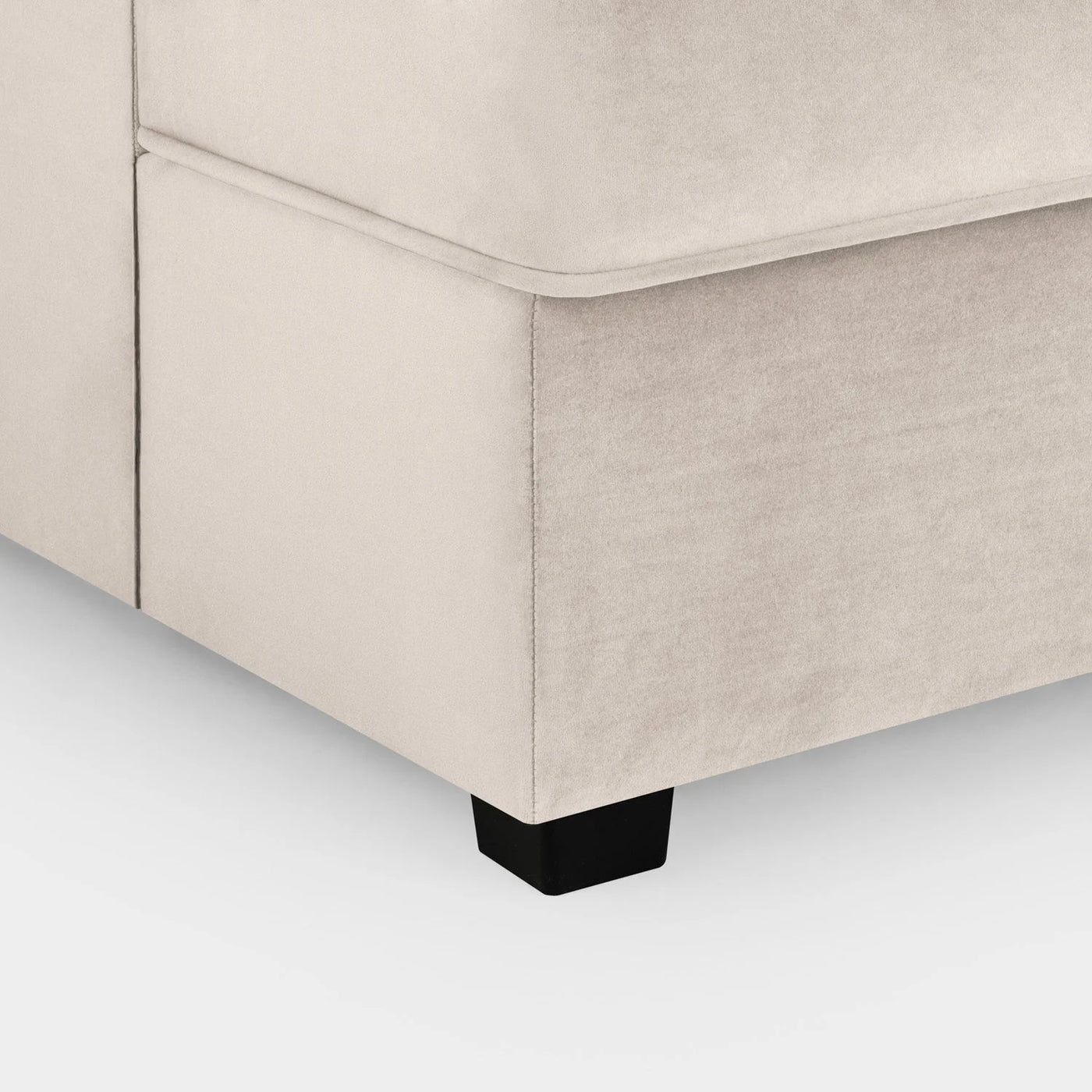 Carnaby Sofa Plush Beige Velvet U Shape Corner Sofa