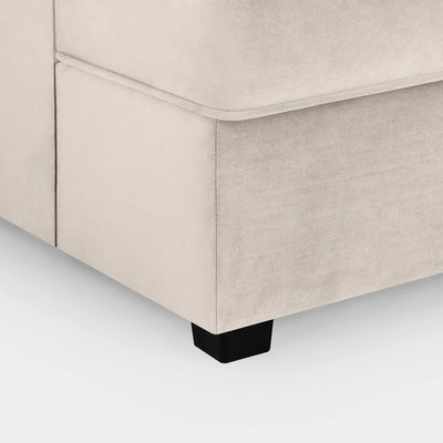 Carnaby Sofa Plush Beige Velvet U Shape Corner Sofa