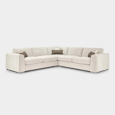 Naples Sofa Beige Fabric Large Corner Sofa