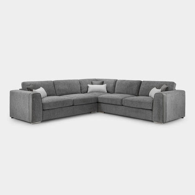 Naples Sofa Grey Fabric Large Corner Sofa