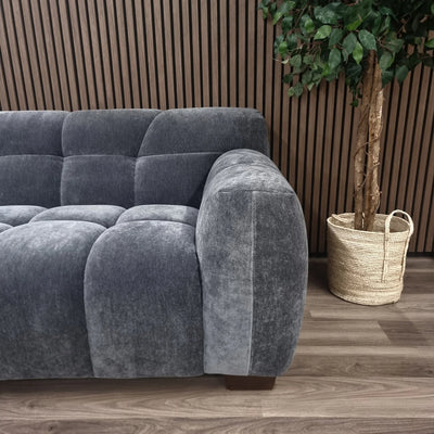 The Harlem Steel Boucle Velvet Armchair Premium Sofa Boucle Fabric