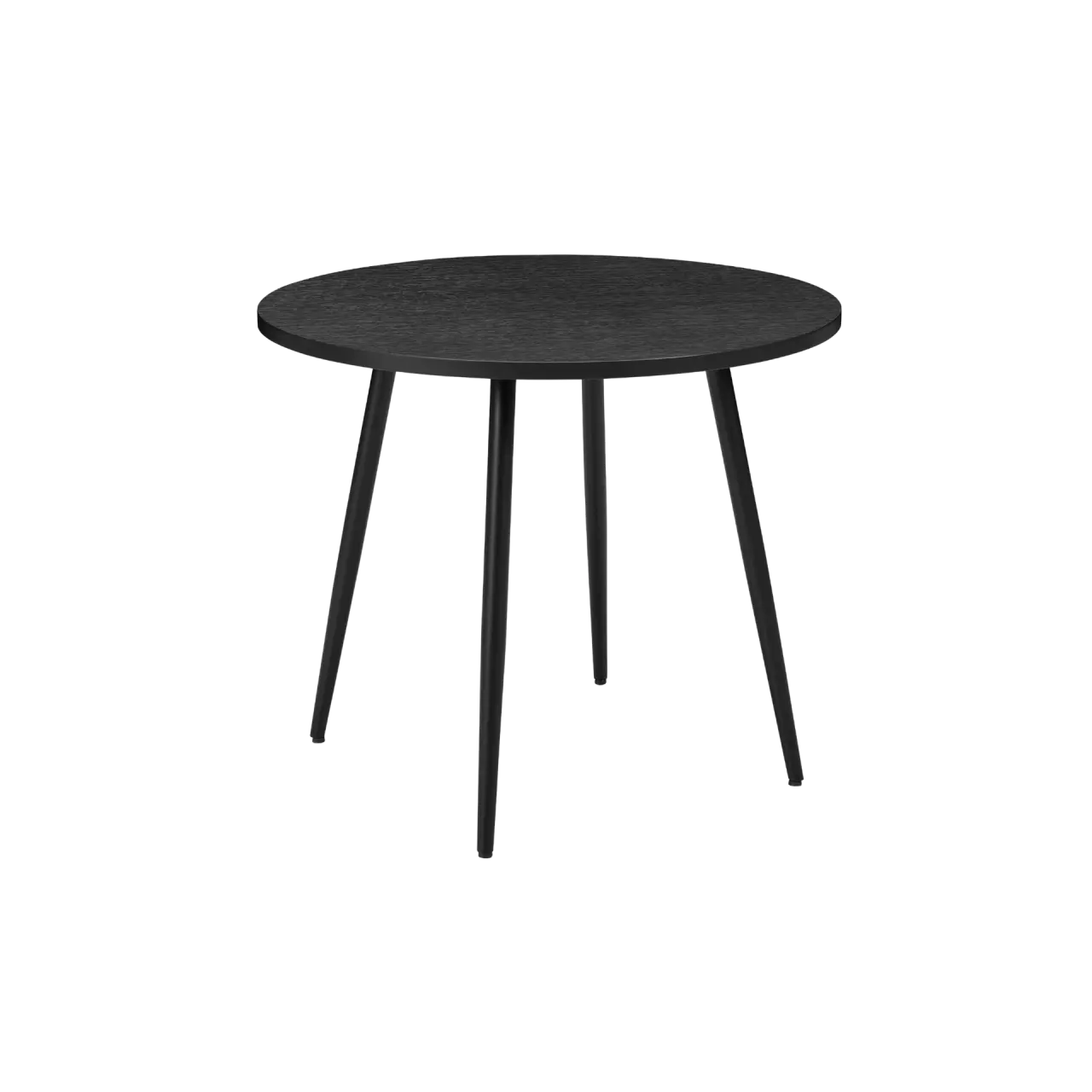 Horizon Black Round Dining Table – Compact Woodgrain Design by Twenty10