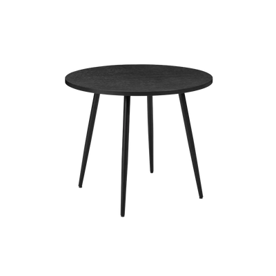 Horizon Black Round Dining Table – Compact Woodgrain Design by Twenty10