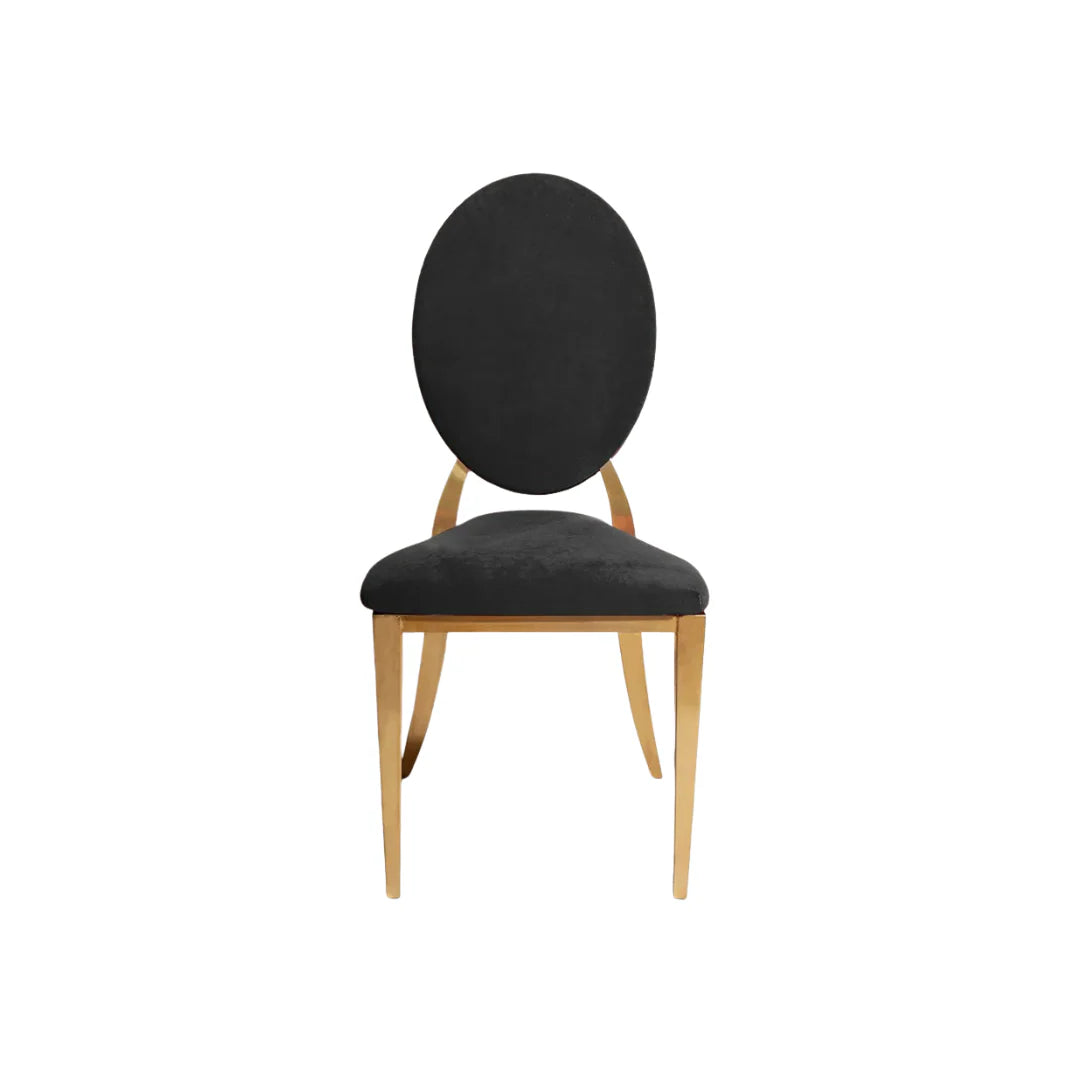 Simone Black Velvet Gold Dining Chair Gold Legs