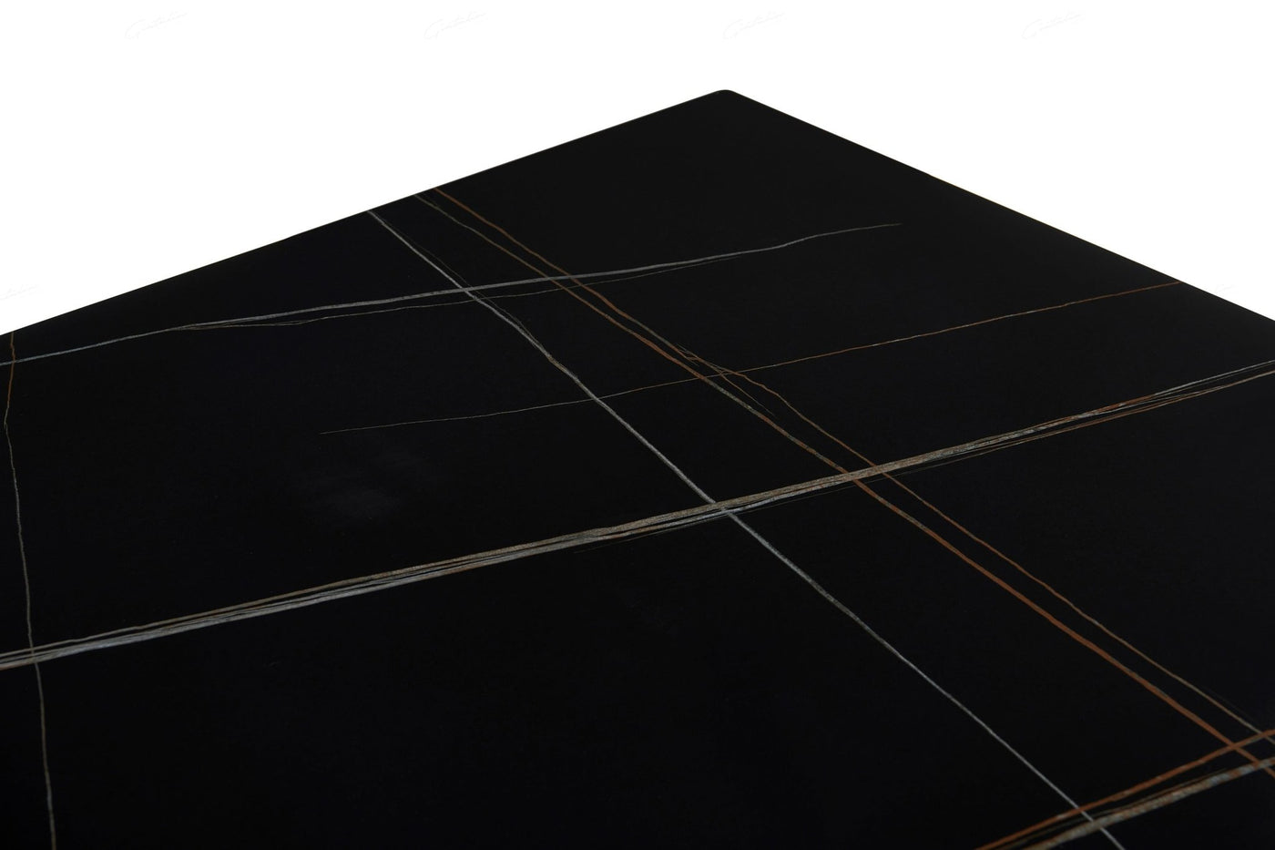 Livia 160cm Black Ceramic Sintered Marble Dining Table - Esme Furnishings