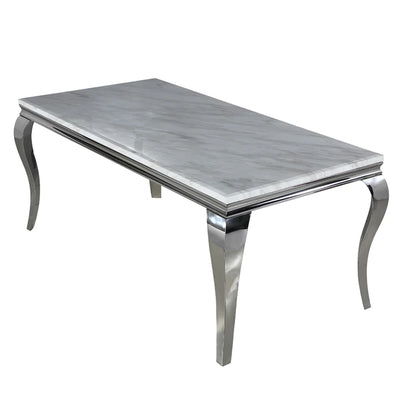 Louis Chrome Marble Dining Table In 7 Sizes & Colours
