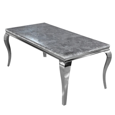Louis Chrome Marble Dining Table In 7 Sizes & Colours
