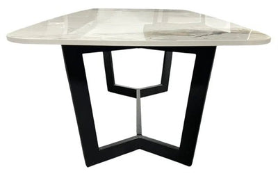 Lucien 150cm White Grey Dining Table With Black Legs - Esme Furnishings