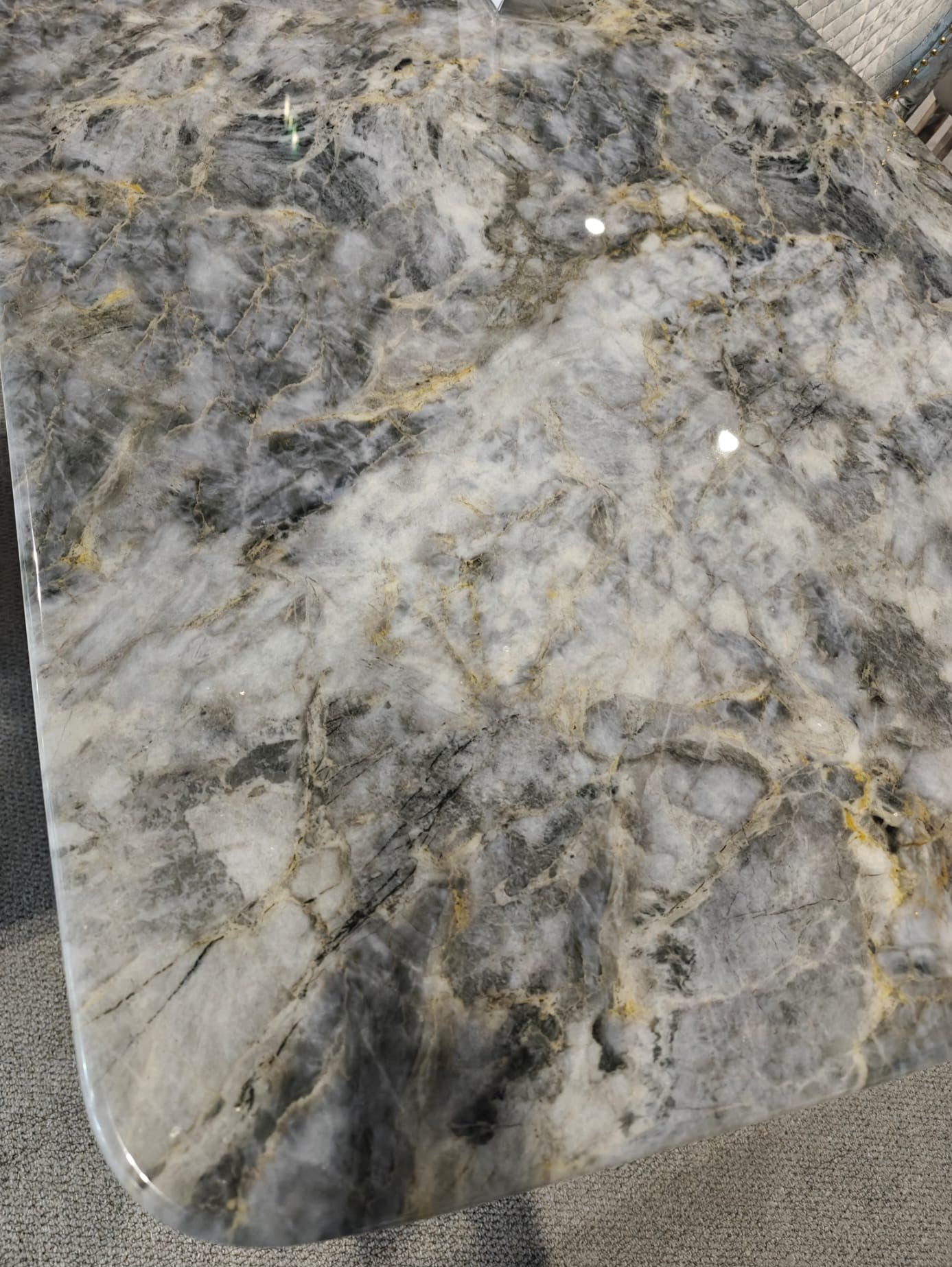 Ottavia 180cm Chrome Gold Dining Table With Milano Velvet Gold Chairs