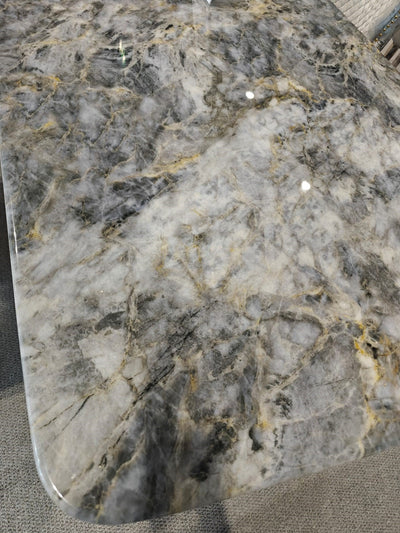 Ottavia 180cm Chrome Gold Dining Table With Milano Velvet Gold Chairs