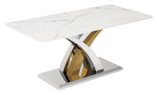 Lucy X Leg Gold Marble 120cm Coffee Table In 2 Colours - Esme Furnishings