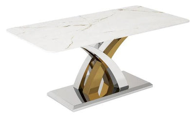 Lucy X Leg Gold Marble 120cm Coffee Table In 2 Colours - Esme Furnishings